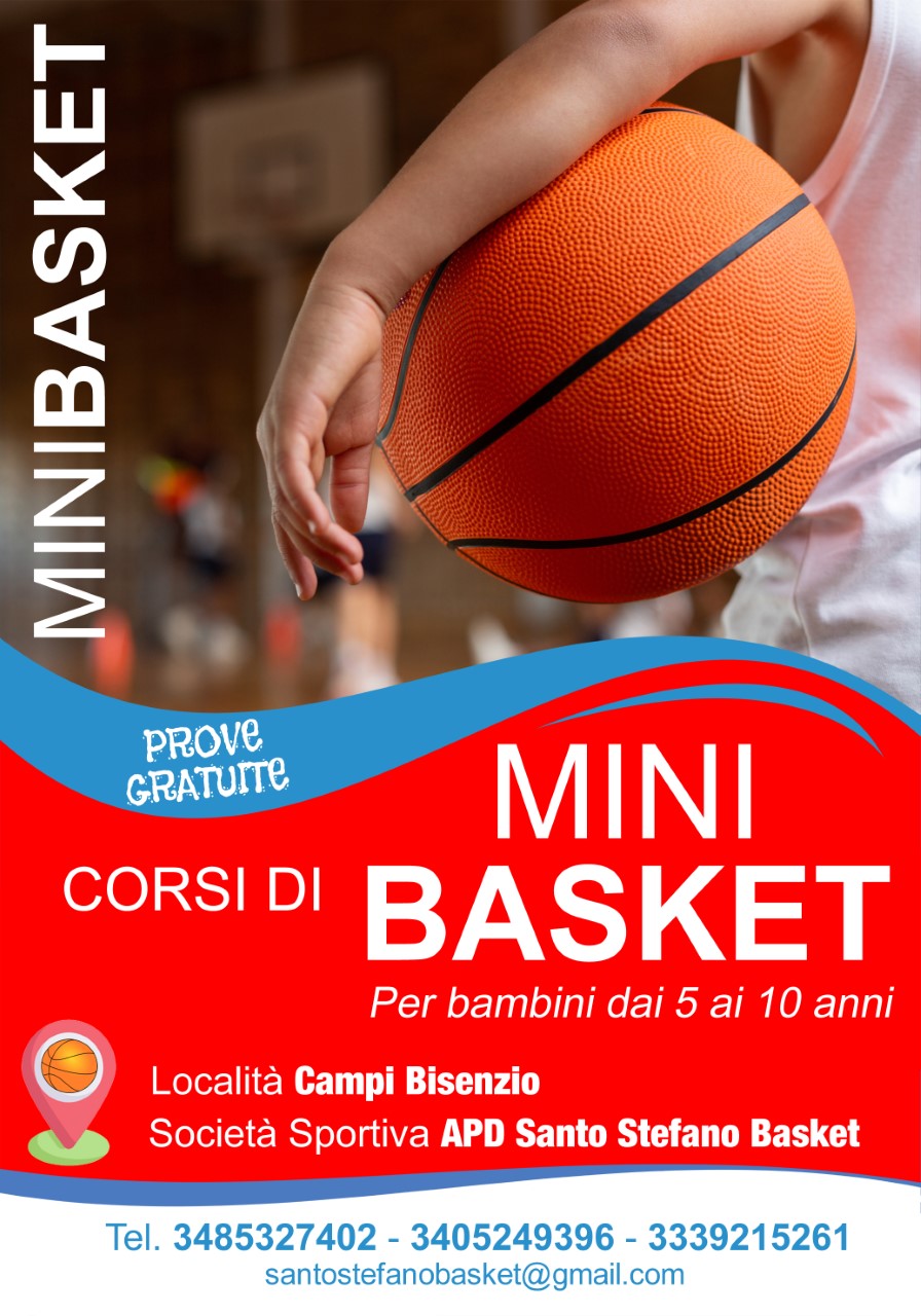 Corsi di Minibasket, locandina APD Santo Stefano