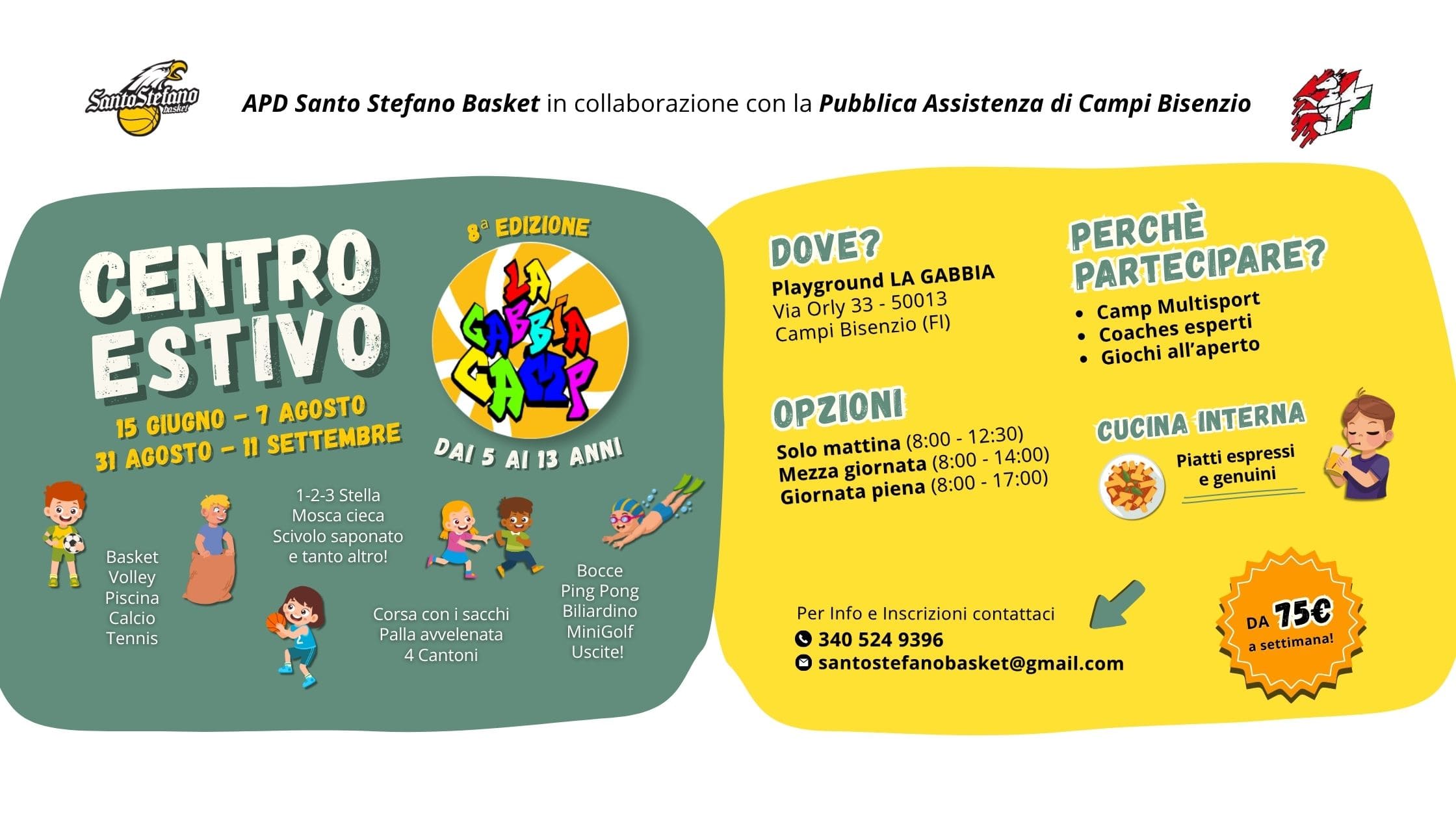 Centro Estivo Multisport la Gabbia Camp 2026 - Santo Stefano Basket